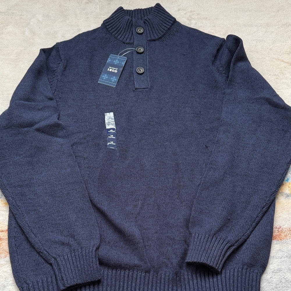 Izod Men's Navy Turtleneck Sweater